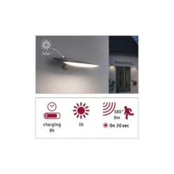 Paulmann Solar LED Außenwandleuchte Kiran Bewegungsmelder IP44 3000K 280lm Weiß 94338 -Paulmann 1dca780a 0585 4db4 988d e5ec6128f5f8
