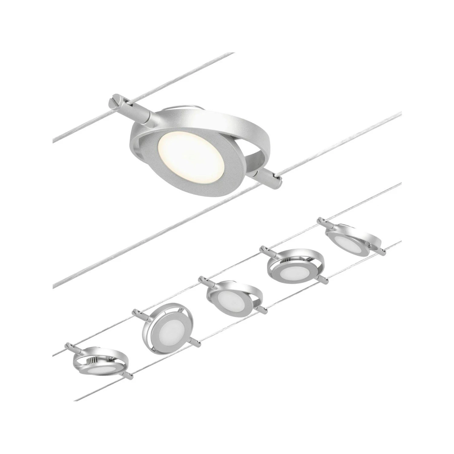 Paulmann CorDuo LED Seilsystem RoundMac Basisset 5x280lm 5x4,5W 3000K 230/12V Chrom Matt#Chrom 94414 3 Paulmann CorDuo LED Seilsystem RoundMac Basisset 5x280lm 5x4,5W 3000K 230/12V Chrom Matt#Chrom 94414