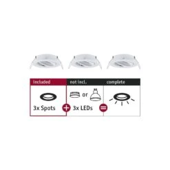 Paulmann Einbauleuchte Choose Basisset Schwenkbar Rund 84mm 50° Max. 3x10W Dimmbar Weiß Matt 92486