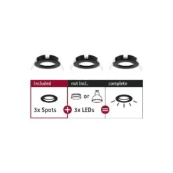 Paulmann Einbauleuchte Choose Basisset Starr IP44 Rund 78mm Max. 3x10W Dimmbar Chrom 92482 -Paulmann 63321707 5fe1 4f77 9f77 e6a3911ee680