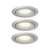 Paulmann LED Möbeleinbauleuchten Micro Line 3er-Set Rund 66mm 3x1W 3x34lm 230/12V 2700K Eisen Gebürstet 99812