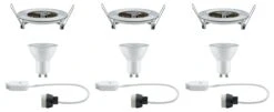 Paulmann Premium Einbauleuchte Nova 3er-Set IP44 Rund 78mm GU10 3x7W 3x460lm 230V Dimmbar 2700K Eisen Gebürstet 93599 -Paulmann 806a1b45 fa34 4052 ae19 fc05569b4ce7