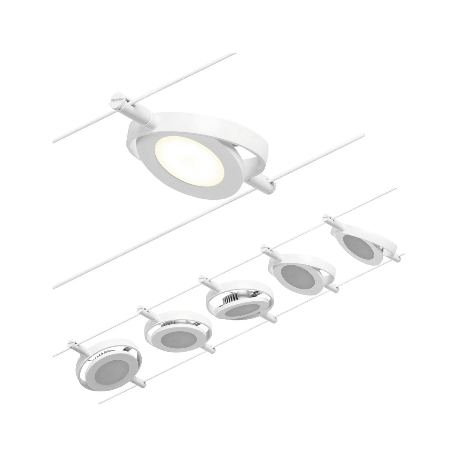 Paulmann CorDuo LED Seilsystem RoundMac Basisset 5x280lm 5x4,5W 3000K 230/12V Chrom Matt#Chrom 94414 5 Paulmann CorDuo LED Seilsystem RoundMac Basisset 5x280lm 5x4,5W 3000K 230/12V Chrom Matt#Chrom 94414 – Bild 3