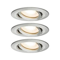 Paulmann Premium Einbauleuchte Nova 3er-Set IP44 Rund 78mm GU10 3x7W 3x460lm 230V Dimmbar 2700K Eisen Gebürstet 93599 -Paulmann ff344816 787d 44bb 9cb3 945af0c02654 1